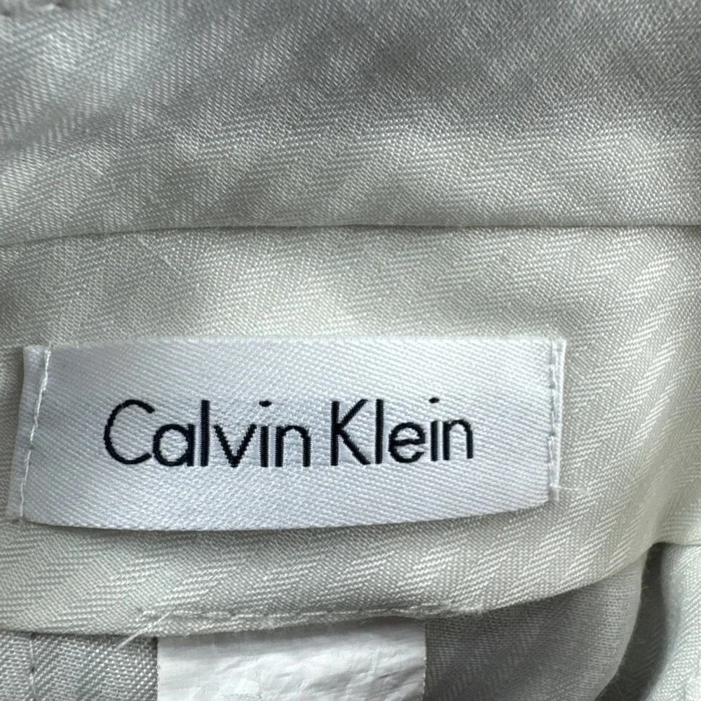 Calvin Klein Linen Pants Mens 34x30 Beige Khakis Chinos Luxury Preppy Beach READ